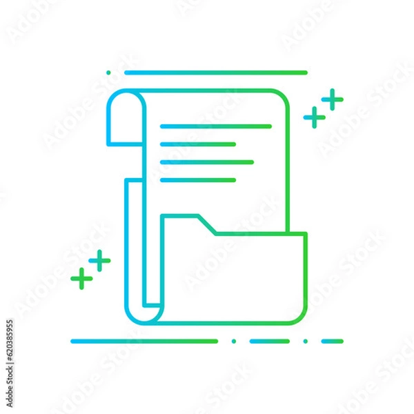 Obraz Folder Backup Business and Finance icon with blue and green gradient style. internet, data, file, information, technology, network, document. Vector illustration