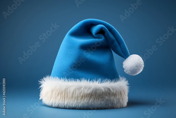 Obraz blue  santa claus hat