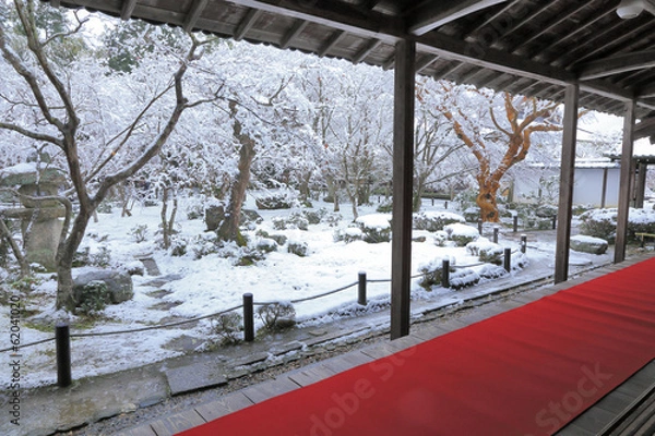 Obraz 圓光寺の雪景色