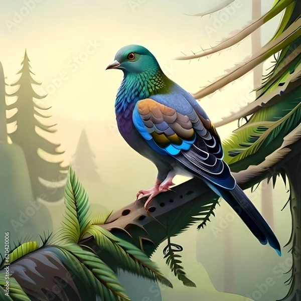 Fototapeta bird on a branch generated Ai