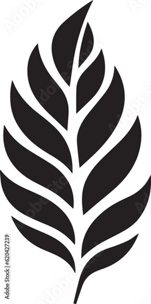 Fototapeta Alternate Leaf Black And White, Vector Template  for Cutting and Printing