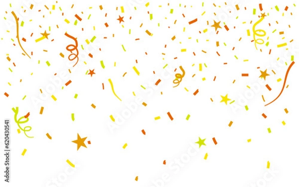 Fototapeta colorful flying streamers and confetti