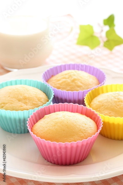 Fototapeta シリコンカップのカップケーキ