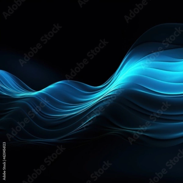 Fototapeta Visualization of sound waves. Abstract futuristic background with colorful glowing neon moving high speed wave lines and bokeh lights. Data transfer concept. Fantastic wallpaper. Generative AI