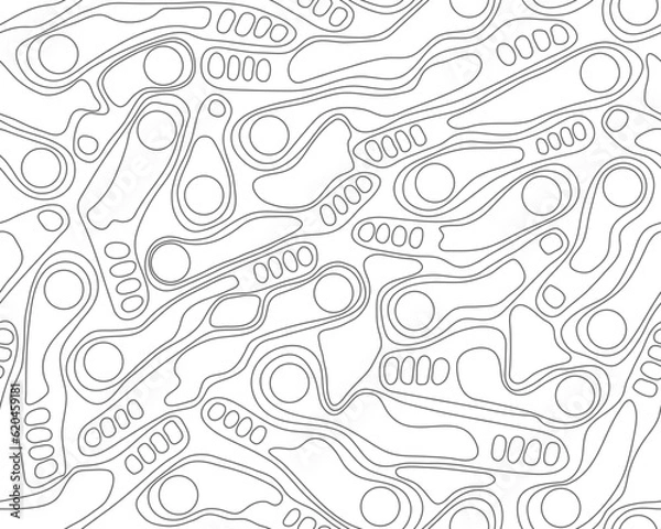 Obraz Golf course layout seamless pattern. Top view of vector map outline blueprint.