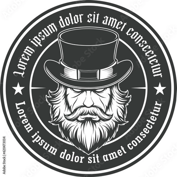 Fototapeta Beard man logo vector
