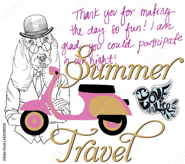 Obraz dog and text print pattern