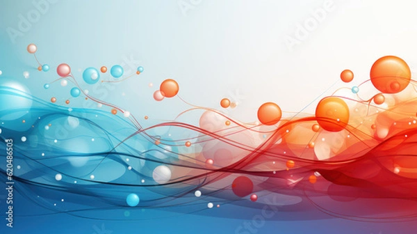 Fototapeta Ethereal Spectrum: Abstract Lines and Bubbles. Generative AI