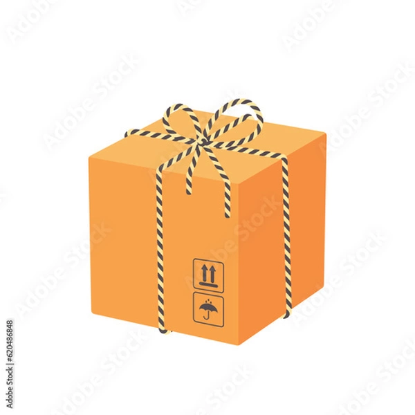 Fototapeta Box Parcel Vector Illustration on Isolated Background. Clean and modern vector illustration of a box parcel, showcased on an isolated background for versatile use.