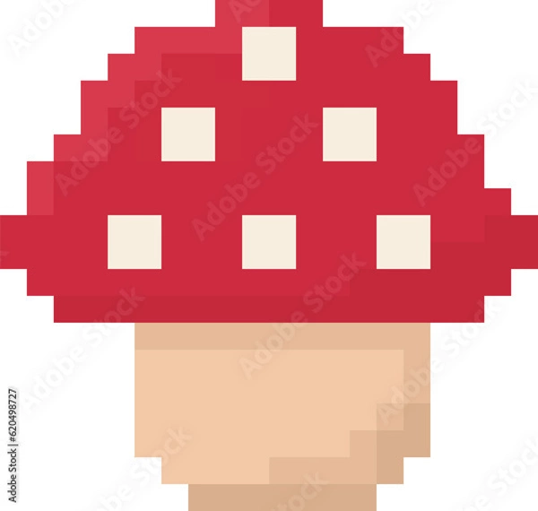 Fototapeta pixel mushroom