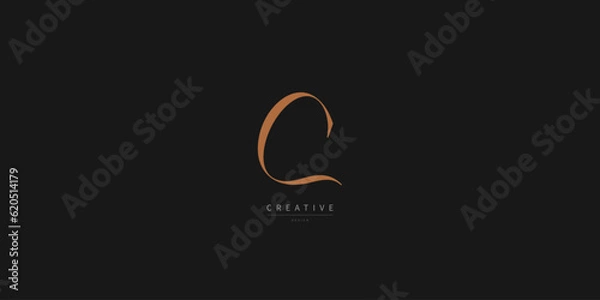 Obraz Unique letter C logo design. Luxury initial monogram. Creative elegant design letter C