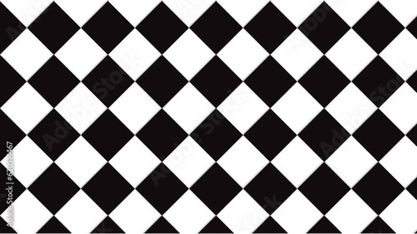 Fototapeta black and white seamless pattern geometric shape background