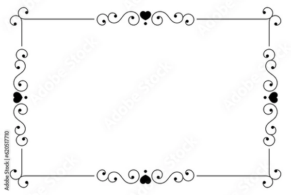 Fototapeta Ornament frame ornate rectangle simple black shape art