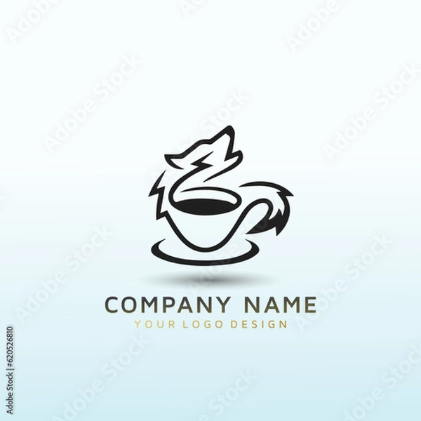 Obraz Wolf Coffee vector logo design