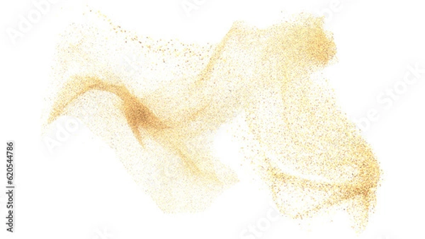 Fototapeta 3D rendering of scattered sand granules or fine dirt on transparent background
