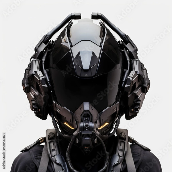 Fototapeta High-tech military helmet, AI Generation