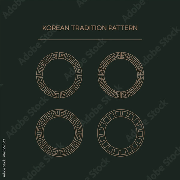 Fototapeta Traditional Asian and Korean Patterns Set