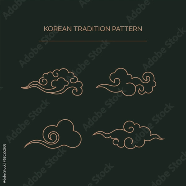Fototapeta Traditional Asian and Korean Patterns Set