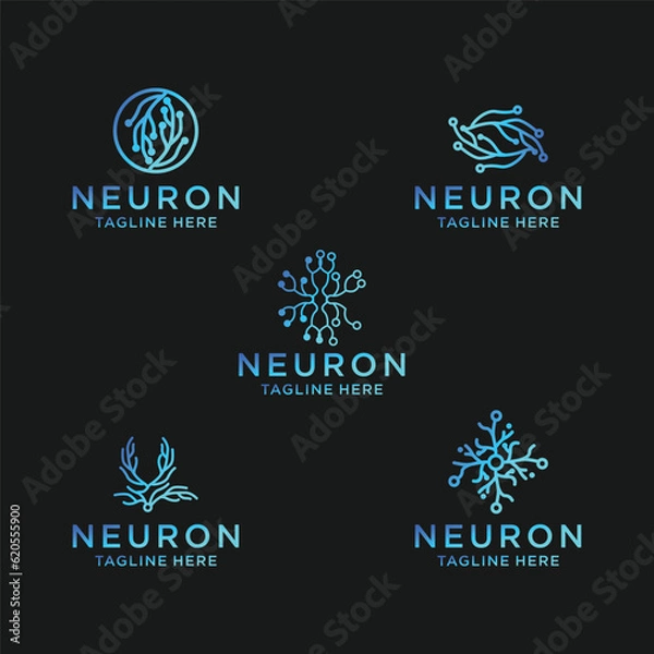Fototapeta neuron logo vector icon illustration