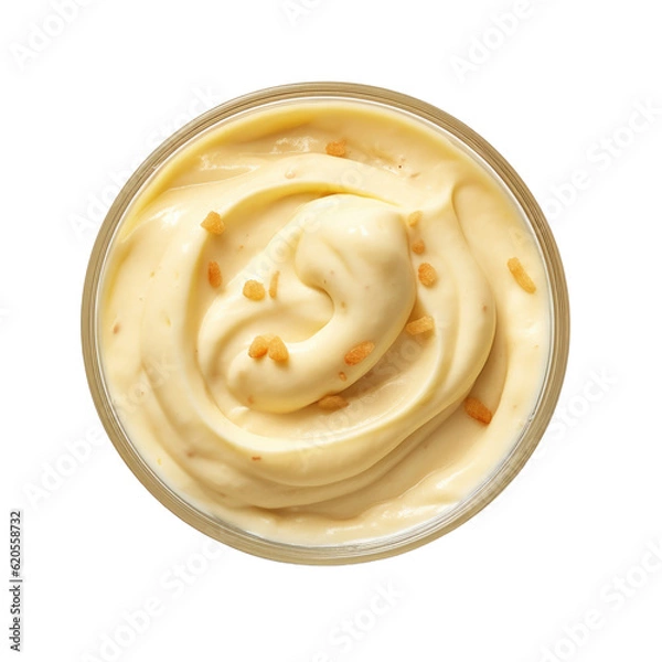 Fototapeta Mango banana pudding isolated on transparent background