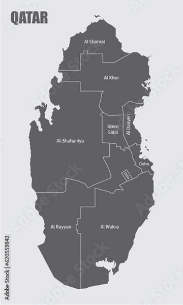 Fototapeta Qatar administrative map