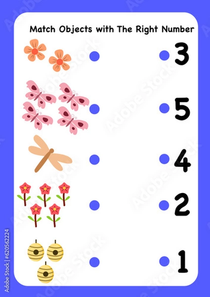 Obraz Learning page match the number