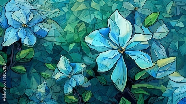 Fototapeta Backgrounds and backdrops for the design of presentations and stories: Vintage floral ornament botanical illustration. AI generated