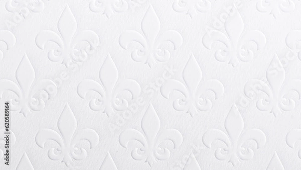 Fototapeta Fleur de lis embossed paper background texture