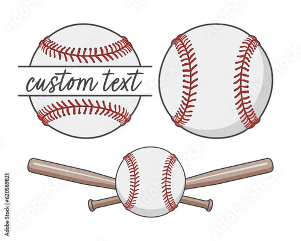 Fototapeta Baseball Ball Split Frame Team Name Template