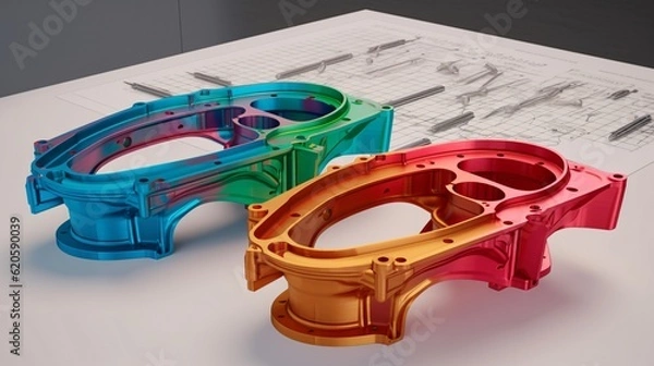 Fototapeta Unleash Your Design Potential: Exploring FEA finite elements for Advanced Engineering bionic structuregenerative AI,