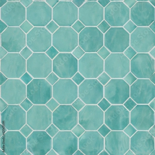 Obraz Hexagon Turquoise pool, tile, 2k