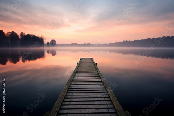 Obraz sunrise on the lake