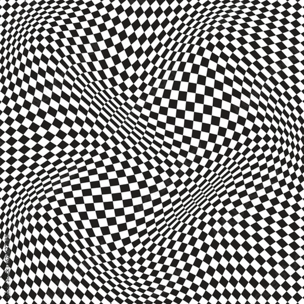 Fototapeta abstract geometric black square dot wave pattern art.