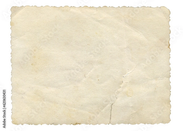 Fototapeta Retro vignette photo paper texture isolate. Old antique sheet paper texture. Announcement board. Recycle vintage paper background. Aged and yellowed wallpaper.
