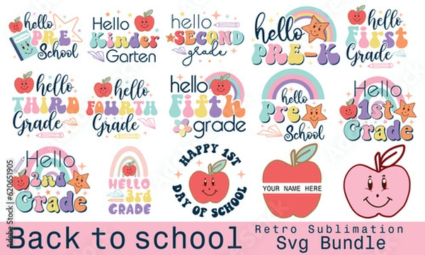 Obraz Back to School Retro Sublimation Bundle.