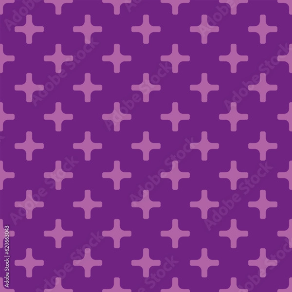 Fototapeta Modern abstract repeating symmetrical purple background with plus crosses for wallpaper, decoration, wrapping paper, textiles