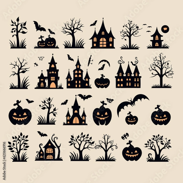 Fototapeta helloween set vector illustration collection design halloween