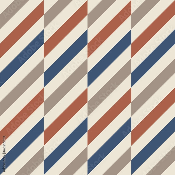 Fototapeta 70s retro lines design, seamless vector pattern
