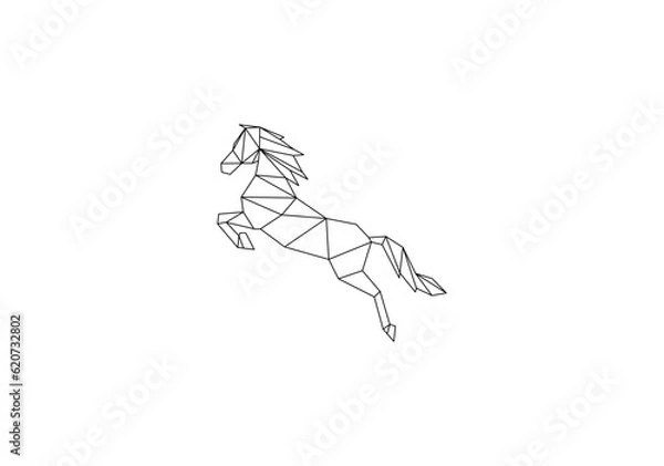 Obraz jump geometri horse