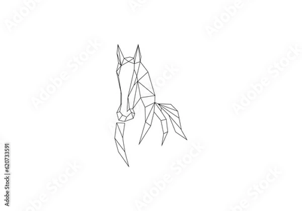 Obraz line geometri horse