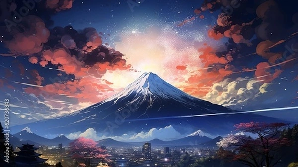 Fototapeta 富士山イメージ,Generative AI AI画像