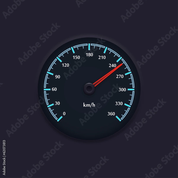 Fototapeta Speedometer with blue markings