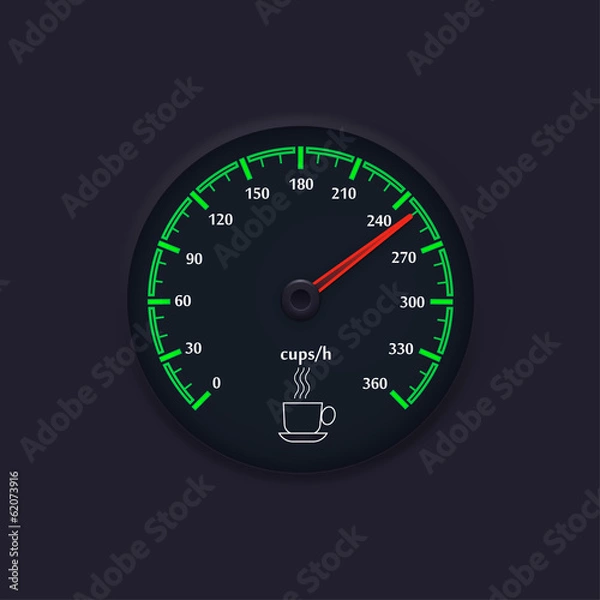 Fototapeta Speedometer with coffe icon