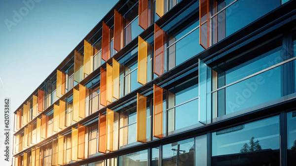 Fototapeta Modern Architecture in Vibrant Shades. Generative Ai