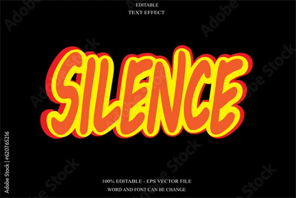 Obraz Silence editable text effect emboss