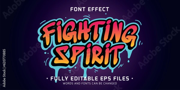 Fototapeta Graffiti style text effect. Editable font style