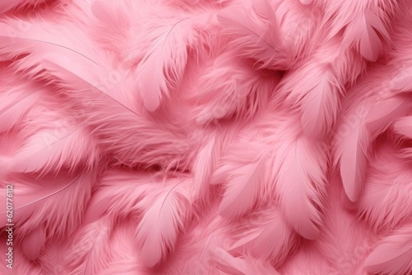 Fototapeta Beautiful pink feathers as the background