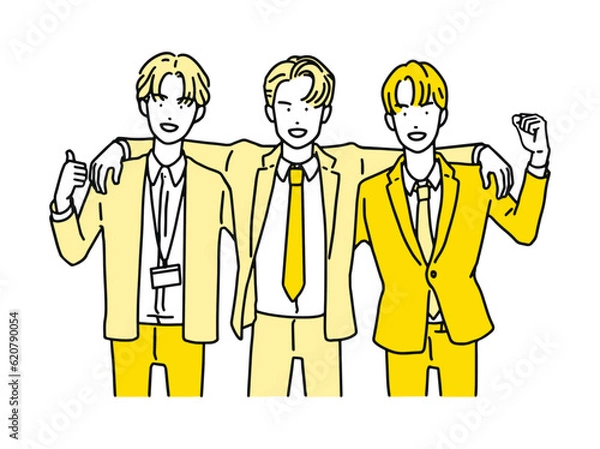 Obraz 肩を組むビジネスマン