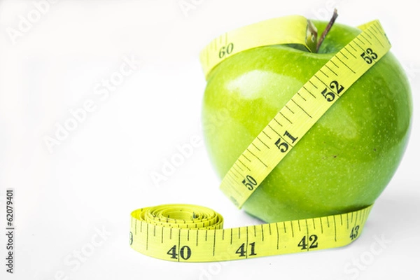 Obraz green apple and white tape