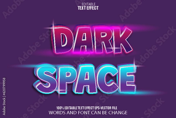 Fototapeta Dark Space Editable Text 3D Modern Style